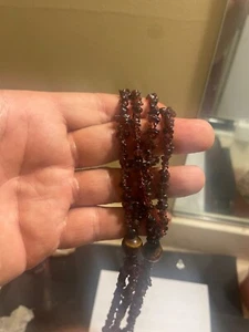 36 Zoll Doppelstrang Rhodolith Granat und Tigerauge - Bild 1 von 5