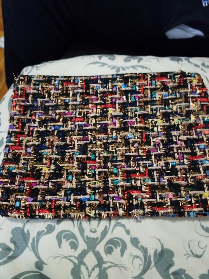 Nuevo Nordstrom Tweed Belleza Maquillaje Cosméticos Bolsa Cremallera Estuche 9.25" x 6.75" Foto 1 de 1