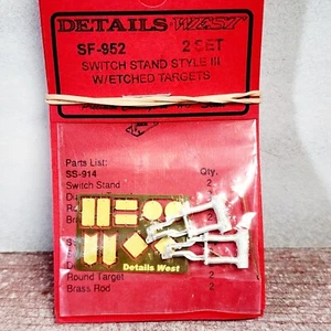 Detail West SF-952 SWITCH STAND STYLE 3 with ETCHED TARGETS 2 Sets HO Model RR - Picture 1 of 2