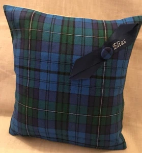 'Elias’ Welsh Tartan Cushion Wedding Anniversary Birthday Christmas Gift - Picture 1 of 6