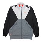 Adidas Windbreaker Jacket Mens Small S Black Grey White Originals Trefoil Hooded