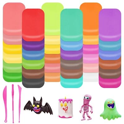 36 Farben Knete Set Modelliermasse Lufttrocknend Lufttrocknender Ton Polymer ... - Bild 1 von 4