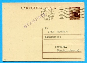 C.P. DEMOCRATICA £.3 tariffa STAMPE ESTERO (287425) - Picture 1 of 2