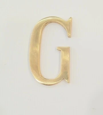 Letras del alfabeto dorado pulido 26 latón hogar 100 mm (4 pulgadas) AtoZ montadas en la pared Foto 1 de 4