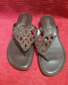 Italienische Schuhmacher Bretagne schokoladenfarbene Damen-Sandalen Größe 9,5 neu im Karton Schuhe - Bild 1 von 4