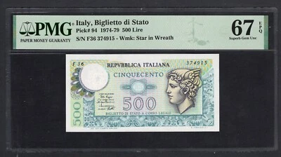 Italy 500 Lire 2-4-1979 P94 Uncirculated Grade 67 - Image 1 of 2