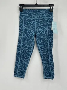 Zella Leggings Blue Zebra Print Big Girls Sz 8 10 NEW NWT N198 - Picture 1 of 3