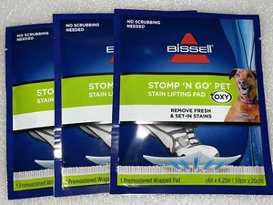 3 Pack Bissell Stomp 'N Go Pet Lifting Pads + OXY Stain Removal For Carpet Rugs - Picture 1 of 6