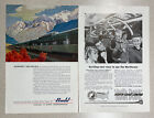 1954 Northern Pacific Railway Vista Dome + Budd Railway Train Print Ad Lot X 2