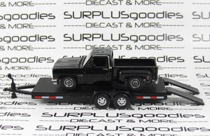 Auto World 1:64 LOOSE Trailer Queen Black 1983 CHEVROLET SILVERADO w/Car Trailer - Picture 1 of 9