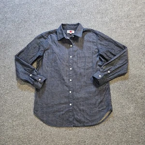 Grana Shirt Mens Size Small Blue Blue Japanese Denim Button Long Sleeve Casual - Picture 1 of 10