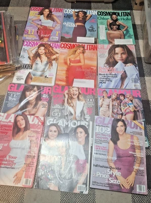 Lot of 12 Cosmopolitan Glamour Magazine 1999-2023 Fashion - Image 1 of 4