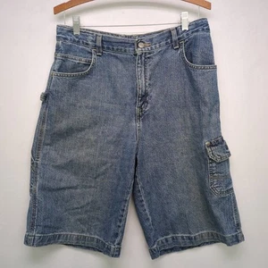 Vintage Faded Glory Denim Jean Shorts Boys 16 H Baggy Jorts Skate Youth - Picture 1 of 4
