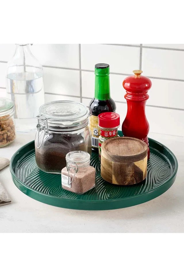 Temp-tations Woodland 13" Ceramic Lazy Susan Emerald - Image 1 of 1