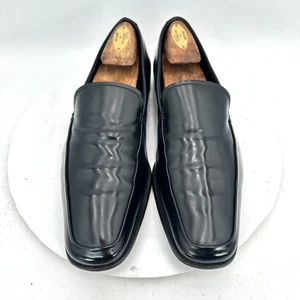 Prada Men Size UK 8 US 9 Black Leather Slip On Penny Loafer Dress Shoes - Picture 1 of 12