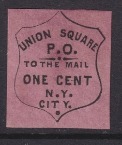 Union Square P.O. Ein Cent. Fälschung B. Lyons CV 15,00 $. - Bild 1 von 1