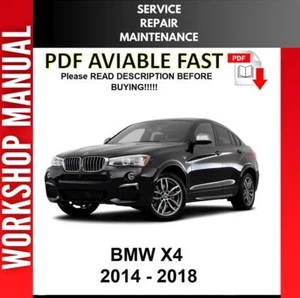 BMW X4 2014 2015 2016 2017 2018 SERVICE REPAIR WORKSHOP MANUAL - Picture 1 of 1