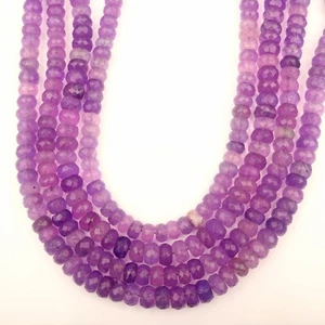 Purple Fluorite Gemstone Beads 8 Inch Strand 8-9 MM Faceted Rondelle Shape Beads - Picture 1 of 6