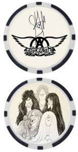 STEVEN TYLER - AEROSMITH - DRAW THE LINE - POKER CHIP ***SIGNED****