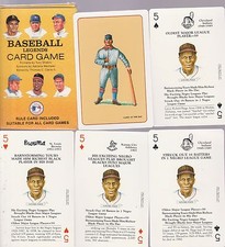 SATCHEL PAIGE 4 CARDS FROM THE 1991 BASEBALL LEGENDS PLAYING CARD GAME