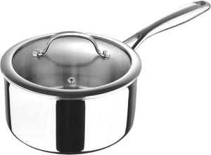 18 cm Mastercook Antihaftbeschichtet 3-lagig Edelstahl Soßenpfanne mit Glasdeckel - Bild 1 von 7