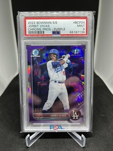 2022 Bowman Chrome Sapphire Jorbit Vivas Purple Refractor PSA 9 1st Bowman /25