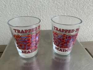 "Trapped in Maine" Lobster Shot Glasses, Lot of 2 - Picture 1 of 4