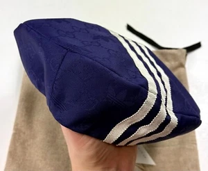 New Gucci x Adidas Trefoil GG Supreme Monogram Purple Unisex Beret Hat - Picture 1 of 12