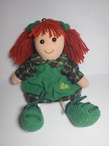 Roisin Irish Rag Doll Plush Stuffed Animal Soft Toy Orange Yarn Hair Ireland 12” - Foto 1 di 11