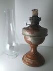Vintage Light Kerosene Oil Lamp Metal Brown Chimney Table Lamp Hungary Décor