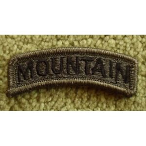 Authentic US Army 10th Mountain Division Tab Patch OD Green