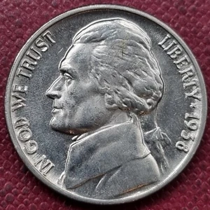 1938 Jefferson Nickel 5c BU UNCIRCULATED Full Steps Semi PROOF LIKE #83366 - Picture 1 of 2