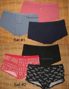 3 Victoria's Secret Cotton Panties BoyShort SHORTIE Button Small You choose Set - Picture 1 of 2