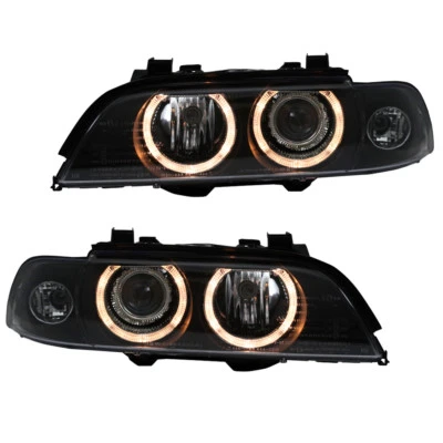 Xenon D2S Scheinwerfer Angel Eyes für BMW E39 Bj. 95-00 Limo Touring Schwarz - Bild 1 von 3