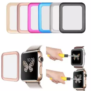 Premium Rim Tempered Glass Screen Protector Cover For Apple Watch 38MM - Picture 1 of 29