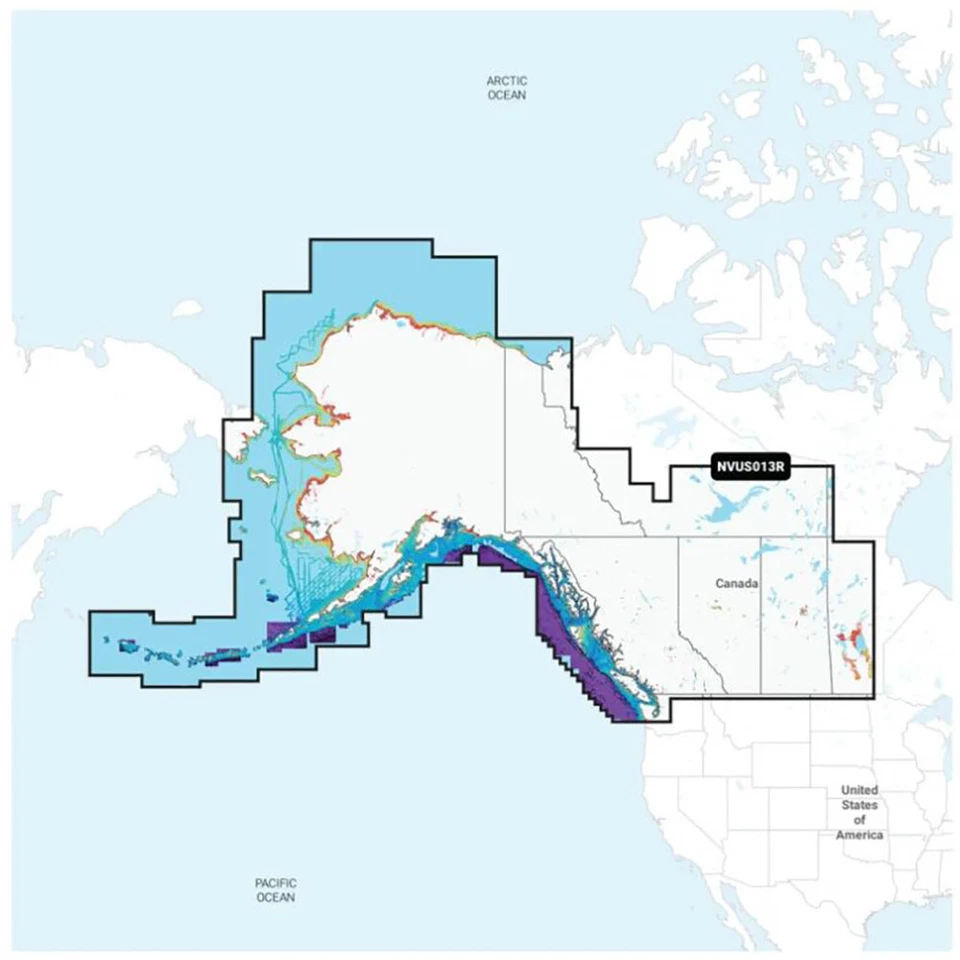 Garmin Navionics Vision+ NVUS013R Canada West Alaska Coast Chart Map micro/SD - Image 1 of 1