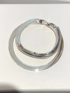 Geldklammern rund Silber mit glänzendem Flachdraht - Schmuck Ottaviani Rom - Bild 1 von 2