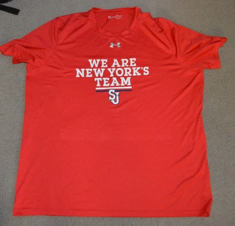 St John's Red Storm We are New York's team Under Armour Heat Gear Shirt XL Cover