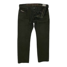 Diesel Men’s (36X31) Safado Regular Slim Straight Button-Fly Green Denim Jeans