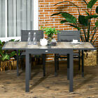 Extendable Garden Table Outdoor Dining Table, Aluminium Frame