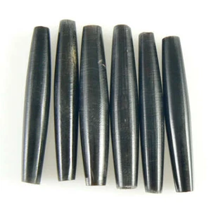 Cuentas óseas de tubería de pelo negras talladas a mano de 2", 6 piezas. - Imagen 1 de 2