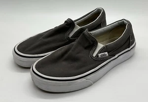 Vans Gray Classic Slip-On Canvas Shoes Sneaker Size Womens 6.5 / Mens 5 - Picture 1 of 6
