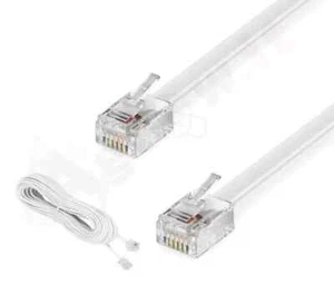 CAVO TELEFONO 3 Mt RJ 11 PLUG 6 POLI TELEFONICO BIANCO RJ11 PROLUNGA MODEM FAX - Afbeelding 1 van 2