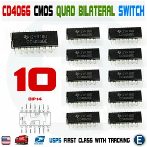 10PCS CD4066BE CD4066 CMOS QUAD BILATERAL SWITCH Dip-14 IC - Picture 1 of 1