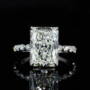 Lab Created Radiant Cut Diamond Engagement Ring 6 Ct IGI Platinum PT950 - Picture 1 of 16