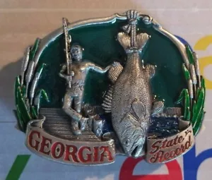 Georgia State Record cintura da pesca fibbia basso pesce grande americano - Foto 1 di 8