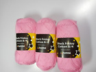 Lot of 3 Skeins Hobbii Black Friday Yarn-Pink-100% Cotton-Each Sk 185 Yds