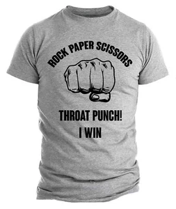 Rock Paper Scissors Throat Punch Funny Shirts Sarcastic Humor Shirts - Picture 1 of 7