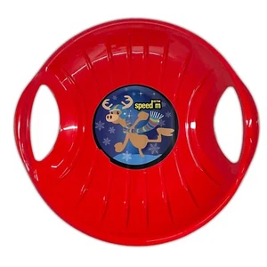 Kinder Tellerschlitten Rot Ø 60cm Schneerutscher Rutschteller Porutscher Gleiter - Picture 1 of 7