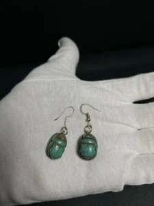 Fantastic Ancient Egyptian Scarab Earring with the beautiful Details - Picture 1 of 2